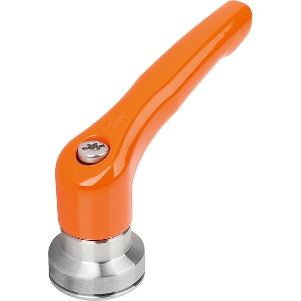 Adjustable Handle W Clamp Force Intensif Size:3 M10, Zinc Orange Ral2004, Comp:Stainless Steel
